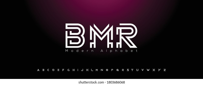 Abstract minimal modern alphabet line font. Minimal slim typography monogram fonts style. Vector illustration and tech font.