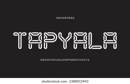 Abstract minimal modern alphabet line font. Minimal slim typography monogram fonts style. Vector illustration and tech font.