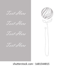  abstract minimal modern background,  graphic ball and petal plant. simple clean design, classy decor. vector illustration.