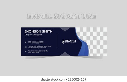 Abstract minimal modern email signature design template with vector format.