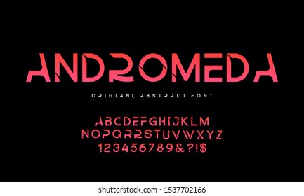 Abstract, minimal modern fonts and alphabet. Typography technology electronic digital music future creative font. Vector illustration.