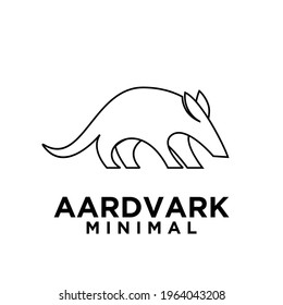 abstract minimal mono line black aardvark vector logo design