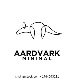 abstract minimal mono line black aardvark vector logo design