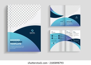 Abstract minimal multipurpose bifold brochure design or corporate company brochure design. fully organized and editable brochure template design.