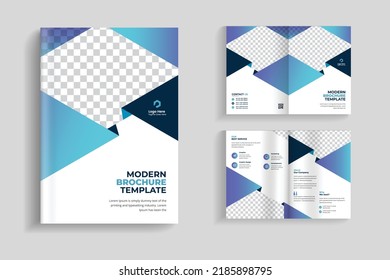 Abstract minimal multipurpose bifold brochure design or corporate company brochure design. fully organized and editable brochure template design.