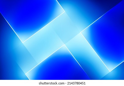 abstract minimal neon background with glowing lines. Wall was illuminated with blue light. Simple geometric wallpaper.