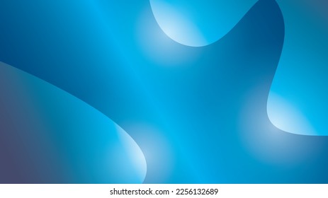 abstract minimal neon background with glowing wavy lines. Dark walls illuminated with led lights. Blue futuristic wallpaper