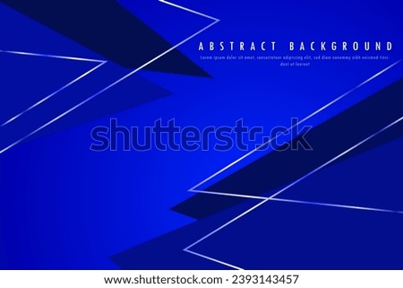 abstract minimal neon background with glowing triangle line. Dark wall illuminated with led lamps, Blue futuristic wallpaper, verious blue color background, 