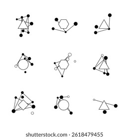 Abstract minimal network connection icon vector design.