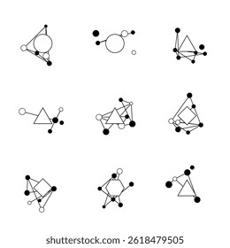 Abstract minimal network connection icon vector design.
