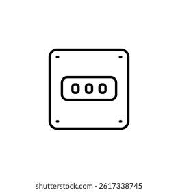 Abstract minimal options icon with zero value isolated on white backdrop