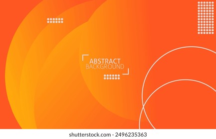 Abstract minimal orange background, simple background with halftone. orange and yellow color gradation. white circle line vector