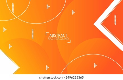 Fondo anaranjado mínimo Abstractas, fondo simple con semitono. gradación de color naranja y amarillo. Vector de línea circular blanco