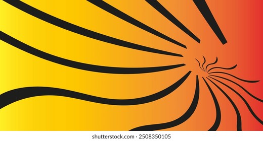 Abstract minimal orange background, simple background with halftone hexagon dot line wave and shiny light.