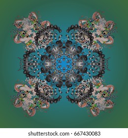 Abstract minimal ornamental pattern background. Vector snowflakes on a background.