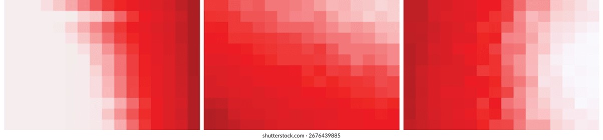 abstract minimal pack of 3 pixel background red gradient color illustration template for poster web banner