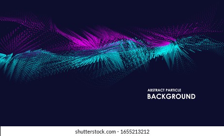 Abstract minimal particles dynamic flow. Trendy cover design. Vector