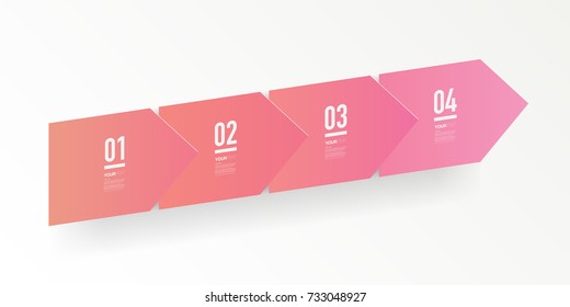 Abstract minimal pastel color infographic design arrows with numbers and your text. Eps 10 stock vector illustration