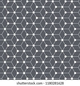 abstract minimal pattern background. vector pattern repeating with linear hexagon and small circle. pattern is on swatches panle 