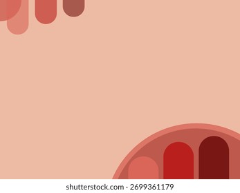Abstract Minimal Peach Background with Rounded Shapes and Copy Space