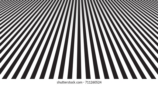 Abstract minimal perspective black and white stripes pattern wallpaper. Eps 10 stock vector illustration
