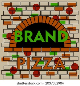 logotipo de pizza mínimo abstracto para empaque o menú.