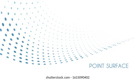 Abstract minimal point surface. Blue dots on white background. Simple vector graphic pattern