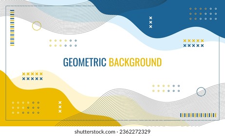 Abstract minimal pop art color pattern background with geometric design of trendy Memphis 80s-90s style