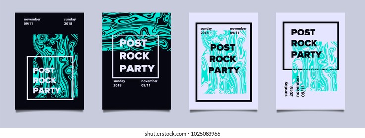 Abstract minimal poster set for music event.