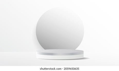 Resumen presentación mínima del producto en fondo blanco ,pantalla de podio mínima, ilustración 3d Vector EPS 10