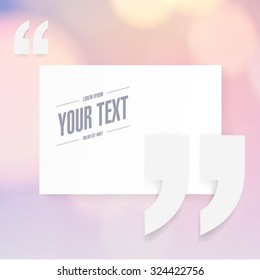 Abstract minimal quote marks with beautiful romantic background and your text 
Eps 10 stock vector illustration 