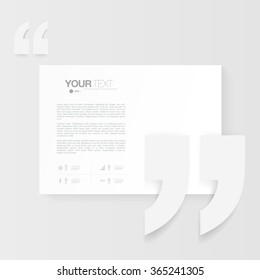 Abstract minimal quote marks with simple grey background and your text 
Eps 10 stock vector illustration 