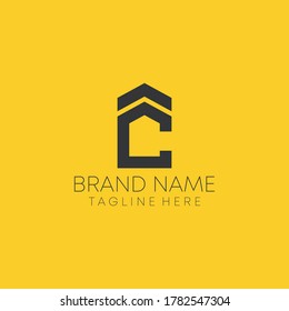 Abstract Minimal Real Estate C Letter Logo Design Vector. C Letter Ui Icon. 