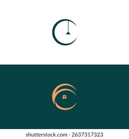 abstract minimal real estate c letter logo design vector. c letter ui icon. 