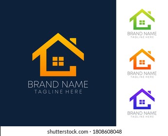 abstract minimal real estate home c letter logo design vector in eps file. line real estate building business c iconic letter logo. 