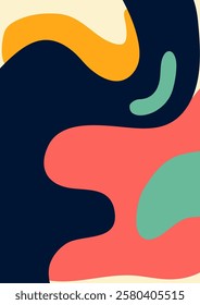 Abstract minimal retro boho style background design 