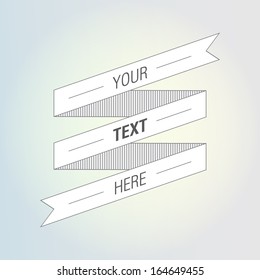 Abstract minimal ribbon banner design with your text  Eps 10 vector illustration