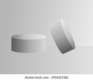 Abstract minimal scane with geometrie forms cylinder podium