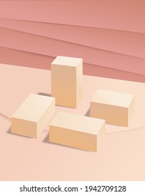 Resumen de escena mínima con formas geométricas para presentación de producto, maqueta, exhibición de productos cosméticos, podio, pedestal de etapa o plataforma. 3.ᵉʳ vector