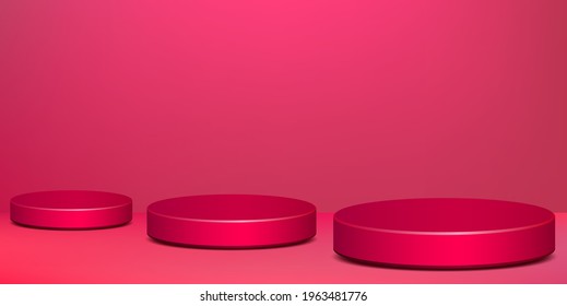 Abstract Minimal Scene with Geometric Forms. Scene with Pedestal for Cosmetic Branding, Packaging Presentation.