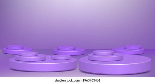 Abstract Minimal Scene with Geometric Forms. Scene with Pedestal for Cosmetic Branding, Packaging Presentation.