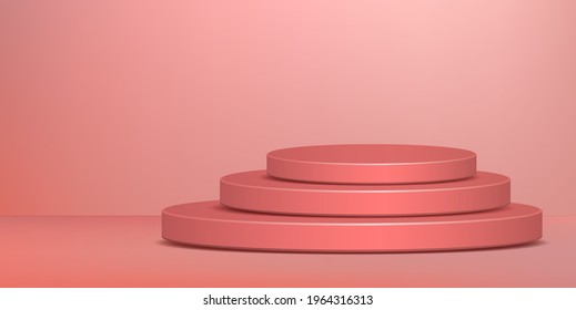 Abstrakte Minimalszene mit geometrischen Formen. Szene mit Pedestal für Kosmetisches Branding, Packungsaufmachung.