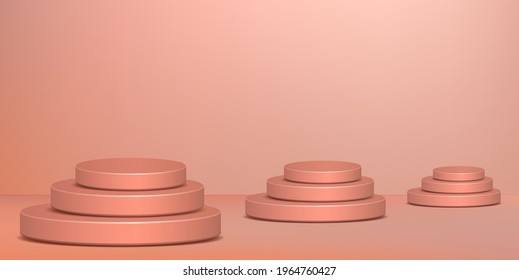 Abstrakte Minimalszene mit geometrischen Formen. Szene mit Pedestal für Kosmetisches Branding, Packungsaufmachung.