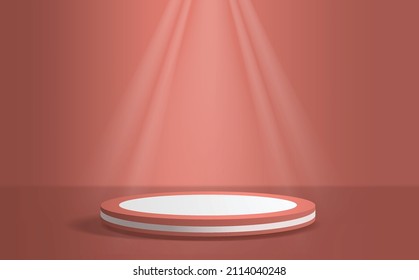 Abstrakte minimale Szene mit geometrischen Formen. Flaschendieb in Pastellfarbe, Ständer-Mock-up-Produktpräsentation Hintergrund.