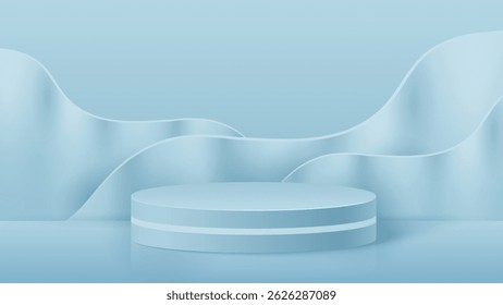 Escena mínima Abstractas. Podio mínimo con base de material suave. Suaves escenarios de podio y plataforma de escaparate de productos con cubiertas y dorado en forma redonda y cuadrada. 