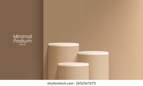 Abstrato cena mínima. Pódio mínimo com base de material macio. Palcos de pódio macio e plataforma de vitrine de produto com capas e dourado em forma redonda e quadrada. 