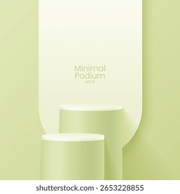 Abstrato cena mínima. Pódio mínimo com base de material macio. Palcos de pódio macio e plataforma de vitrine de produto com capas e dourado em forma redonda e quadrada. 