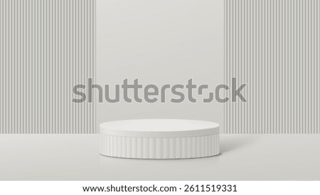 Abstract minimal scene. Minimal podium with soft material base. Soft podium stages and product showcase platform with covers and golden in round and square shape. 