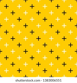 abstract minimal seamless pattern with geometric shapes on yellow background