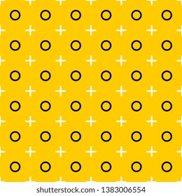 abstract minimal seamless pattern with geometric shapes on yellow background